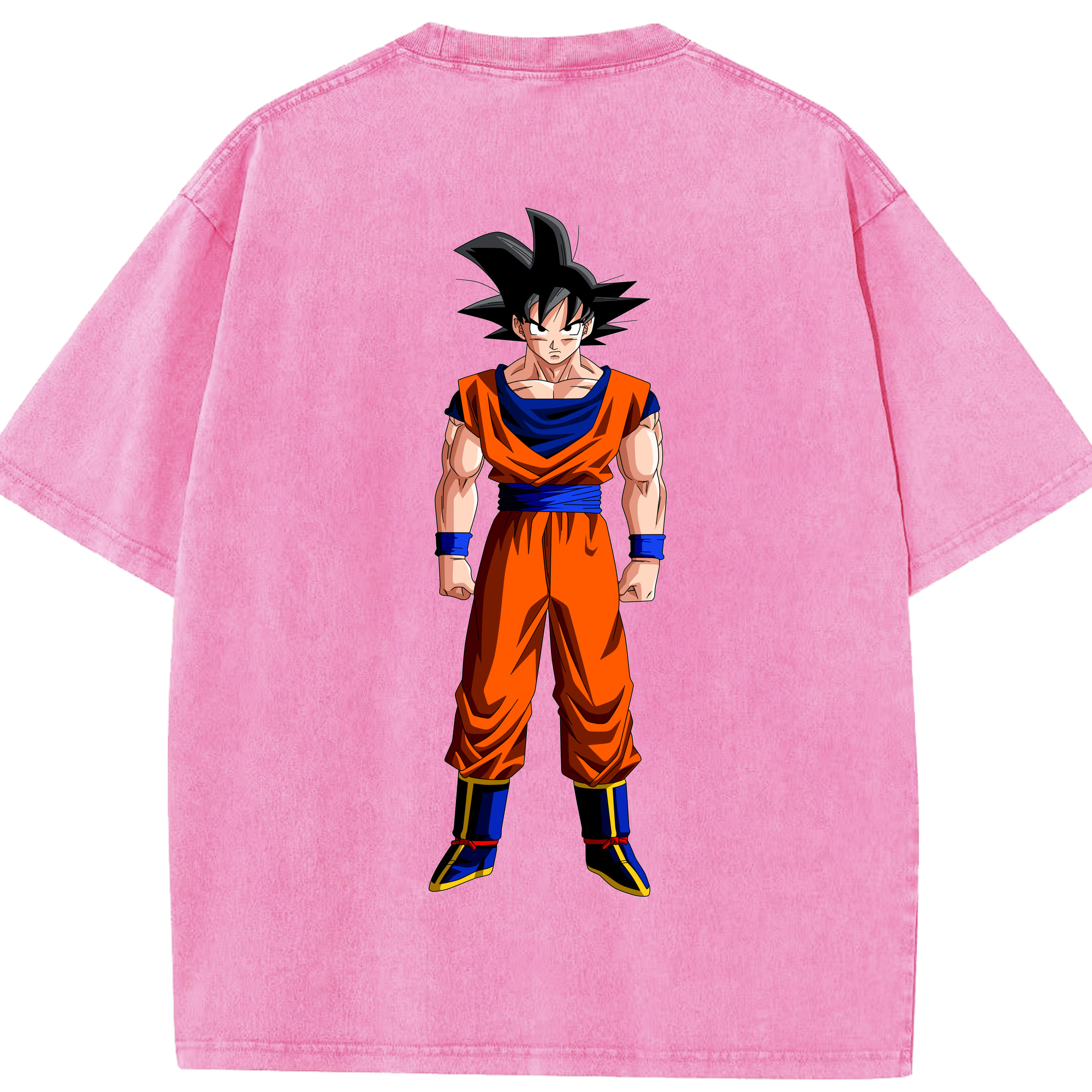 （画像用） ドラゴンボール 孫悟空（そん ごくう）Son Goku カカロット DRAGON BALL Kakarotto 綿100% ヴィンテージ風 半袖Tシャツ（背面プリント）